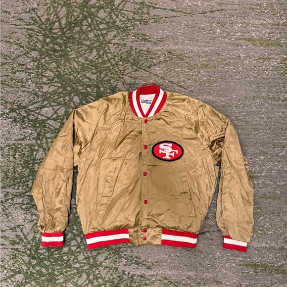 VINTAGE Chalkline San Francisco 49ers Satin Bomber Jacket Extra Large NFL USA